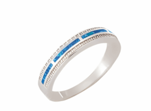 Дамска сребърна халка с 4 опалови камъка  |  Бижута