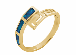 Дамски пръстен с опал и покритие от жълто злато | HappyMarket.bg Дамски пръстен с опал и покритие от жълто злато | Бижута