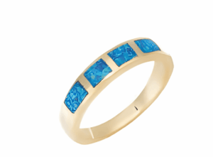 Дамски сребърен пръстен с покритие от жълто злато и 4 камъка от опал | HappyMarket.bg Дамски сребърен пръстен с покритие от жълто злато и 4 камъка от опал | Бижута