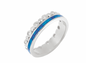 Елегантен дамски сребърен пръстен с опал - Image 1