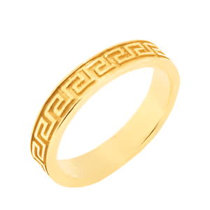 Позлатен сребърен пръстен с плетеница Меандър