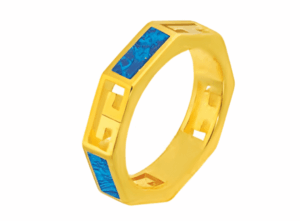 Изискан сребърен пръстен с позлата и опал  |  Бижута