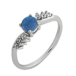 Женствен сребърен пръстен със син опал