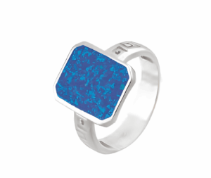 Мъжки пръстен от сребро и опал - Image 1