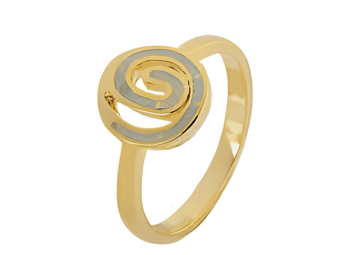 Позлатен спираловиден сребърен пръстен с опал