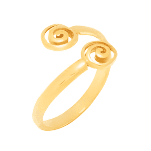 Позлатен сребърен пръстен "Двойна спирала"