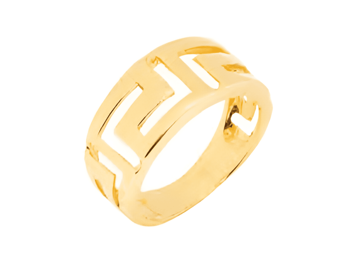 Позлатен сребърен пръстен "Ефирен лабиринт"