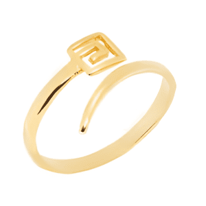 Позлатен сребърен пръстен "Фин квадратен Меандър"