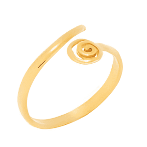 Позлатен сребърен пръстен "Изящна спирала"