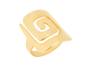 Позлатен квадратен сребърен пръстен „Издължена Спирала“ | HappyMarket.bg Позлатен квадратен сребърен пръстен „Издължена Спирала“ | Бижута