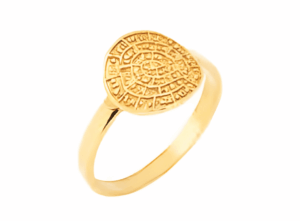 Позлатен сребърен пръстен „Малък Фестос“  |  Бижута