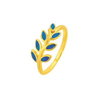 Позлатен сребърен пръстен "Маслинов клон"