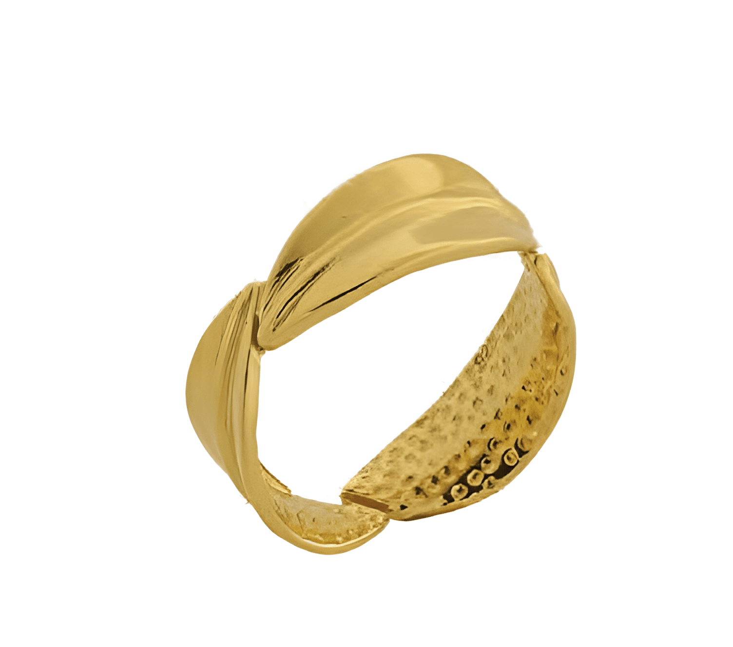 Позлатен сребърен пръстен "Преплетени маслинови листа"