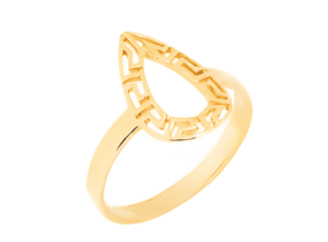 Позлатен сребърен пръстен с меандър „Капка“  |  Бижута