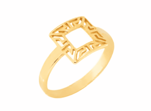 Позлатен сребърен пръстен с меандър „Квадрат“  |  Бижута