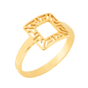 Позлатен сребърен пръстен с меандър "Квадрат"