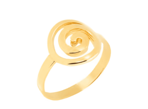 Позлатен сребърен пръстен „Средна спирала“  |  Бижута