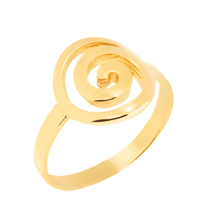 Позлатен сребърен пръстен "Средна спирала"