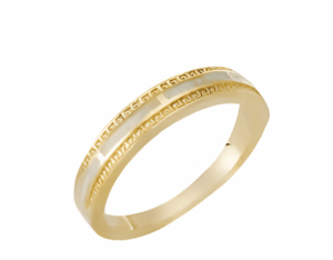 Позлатена сребърна халка с 4 камъка опал и детайли  |  Бижута