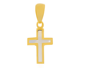 Позлатена сребърна висулка „Кръст“ с опал  |  Бижута