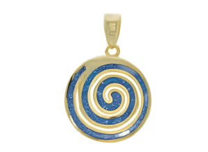 Позлатена сребърна висулка „Раковина“ с опал, среден размер  |  Бижута