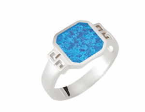 Пръстен за мъже от сребро с опал  |  Бижута