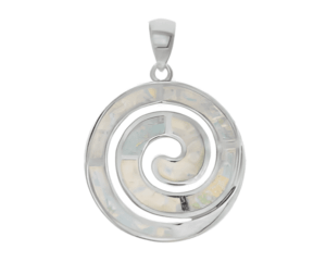 Спираловидна сребърна висулка с опал, среден размер | HappyMarket.bg Спираловидна сребърна висулка с опал, среден размер | Бижута