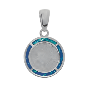 Сребърен медальон с опалови камъни и диск Фестос, S