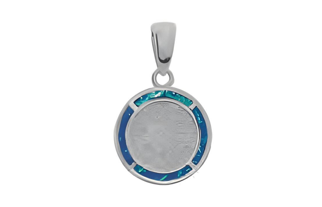 Сребърен медальон с опалови камъни и диск Фестос, S