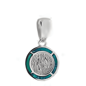Сребърен медальон с опалови камъни и диск Фестос, XS