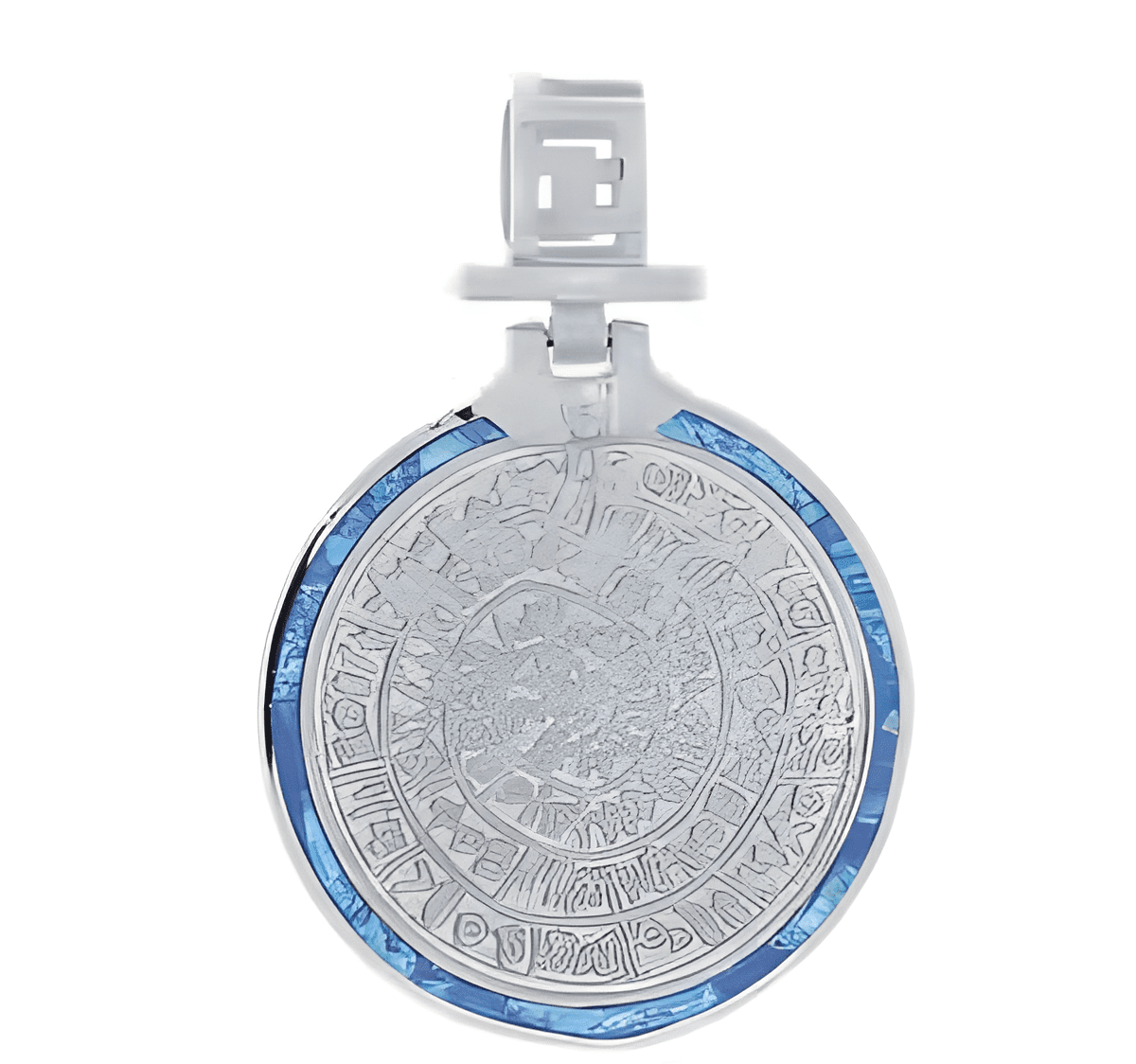 Сребърен медальон със син опал и диск Фестос, M
