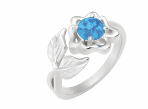 Сребърен пръстен "Цвете" с опал - Image 1