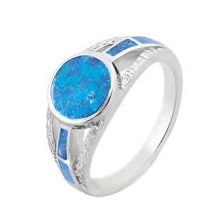 Сребърен пръстен "Дълбока синева" с опал