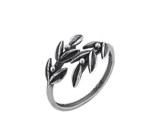 Сребърен пръстен „Две маслинови клонки“  |  Бижута