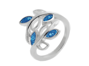 Сребърен пръстен „Две маслинови клонки“ с опал | HappyMarket.bg Сребърен пръстен „Две маслинови клонки“ с опал | Бижута