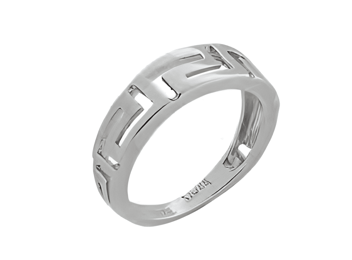 Сребърен пръстен "Изваян Меандър"