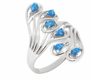 Сребърен пръстен „Природа“ с опал  |  Бижута