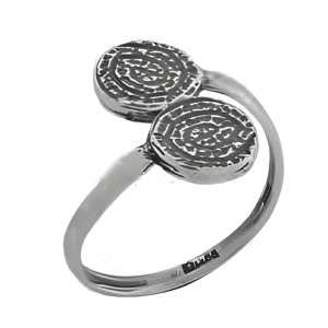 Сребърен пръстен с два диска Фестос