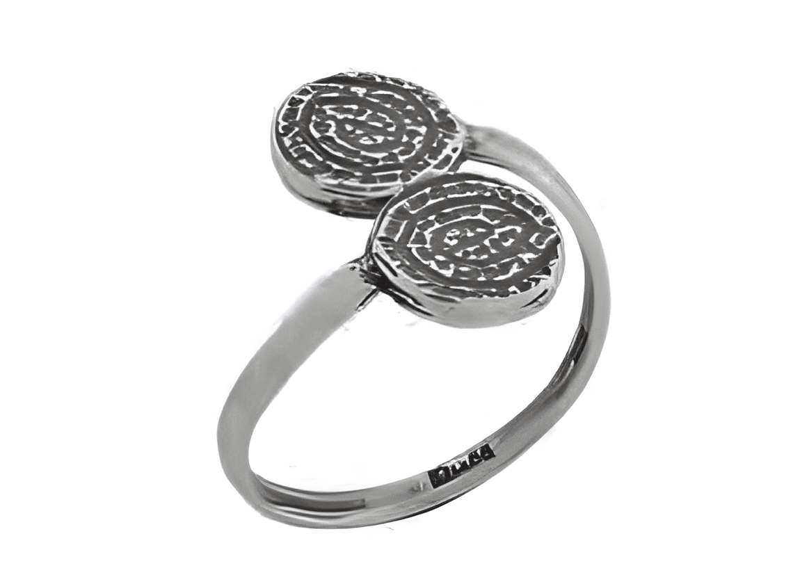 Сребърен пръстен с два диска Фестос