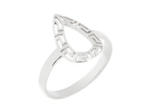 Сребърен пръстен с меандър „Капка“  |  Бижута