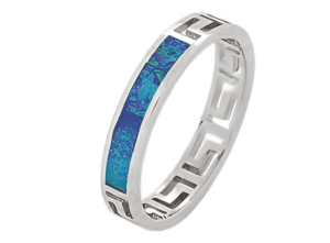 Сребърен пръстен с камък от опал  |  Бижута