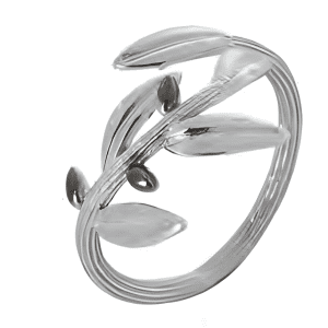 Сребърен пръстен с маслинова клонка