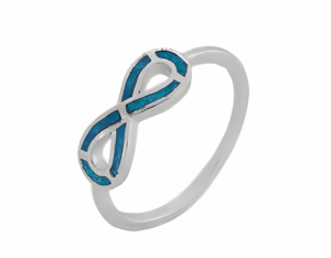 Сребърен пръстен с опал "Безкрайност" - Image 1