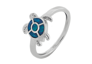 Сребърен пръстен с опал „Голяма костенурка“  |  Бижута