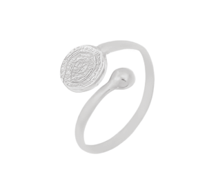 Сребърен пръстен с топче и Фестос - Image 1