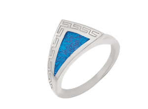 Сребърен пръстен с триъгълен опал  |  Бижута