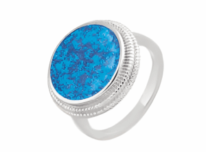 Сребърен пръстен за мъже с кръгъл опал  |  Бижута