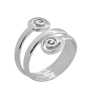 Сребърен трилентов пръстен "Два меандъра"