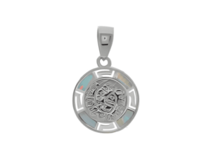 Сребърна висулка "Диск Фестос" с 4 опала XS - Image 1