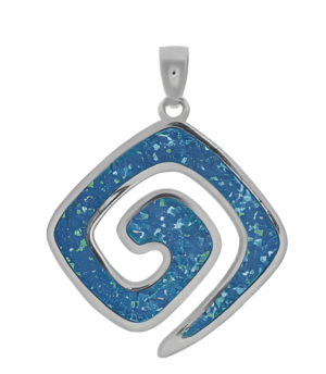 Сребърна висулка Спирала с опал, голям размер | HappyMarket.bg Сребърна висулка Спирала с опал, голям размер | Бижута